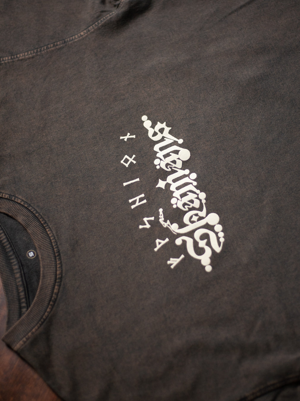 T-Shirt Oversized Men / french Teri Acidwash - Wood SHAMANS